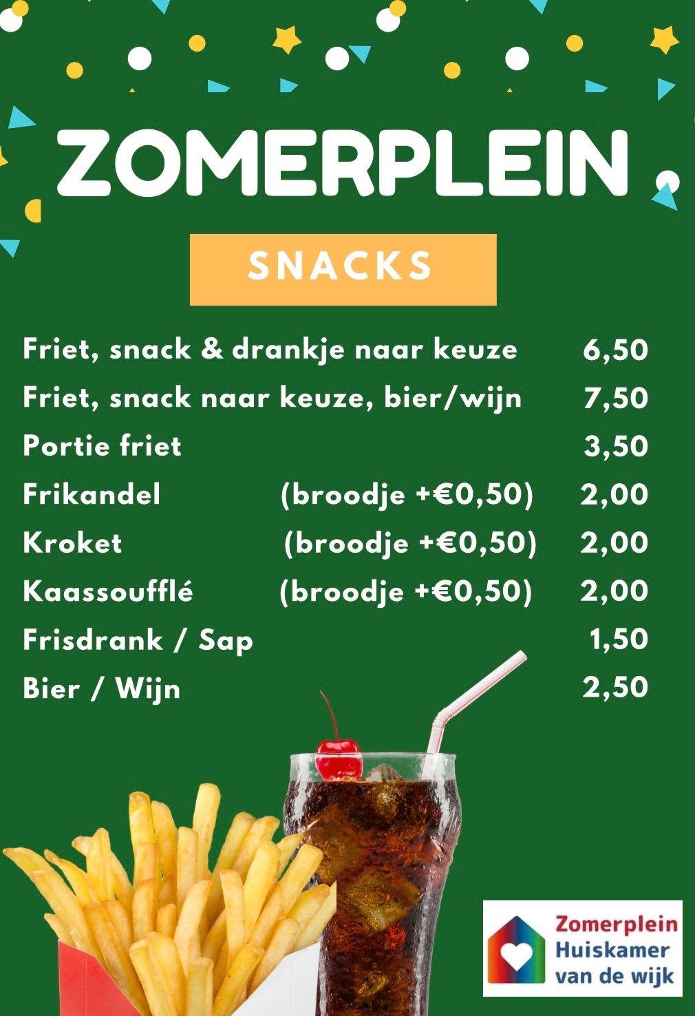 Snack menu